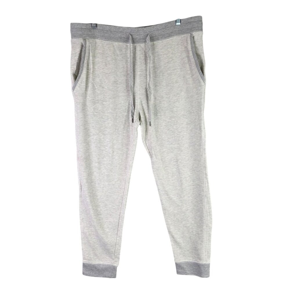 Mens Express Gray Jogger Sweatpants Cotton Blend Drawstring Elastic Waist Size L